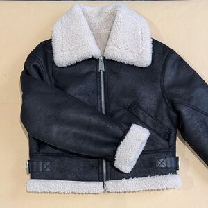 MANGO Black Shearling Jacket